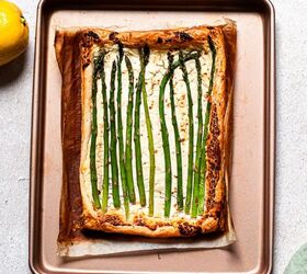 easy lemon asparagus and whipped goat cheese tart