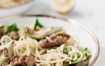 Lemon Chicken Pasta With Spinach and Artichokes