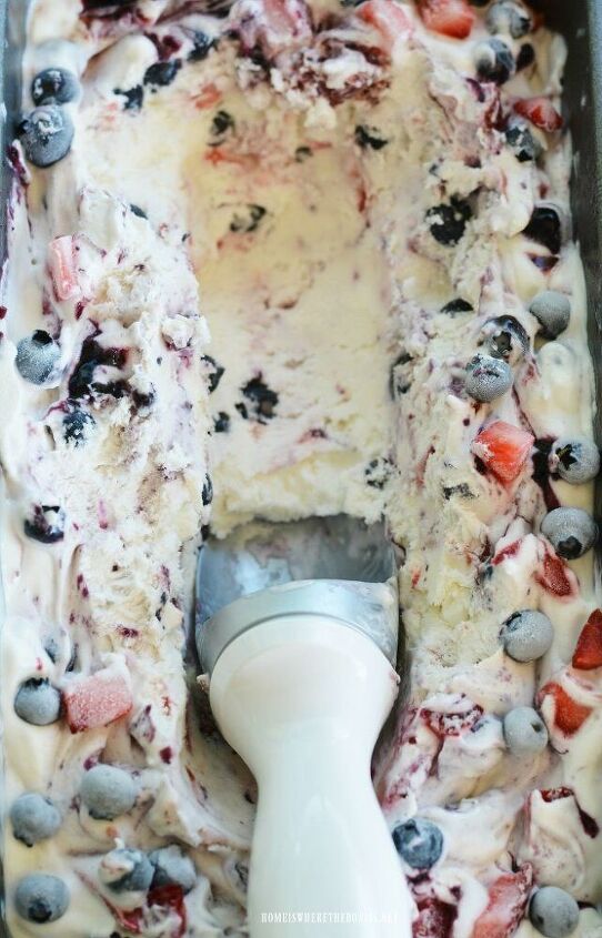 red white blueberry no churn ice cream