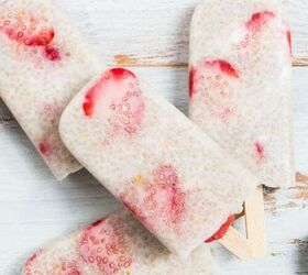 Frozen Strawberry Chia Seed Popsicles