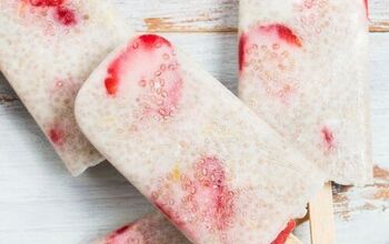 Frozen Strawberry Chia Seed Popsicles
