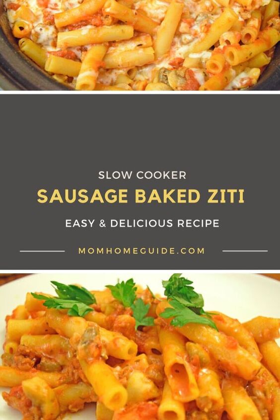 slow cooker baked ziti recipe