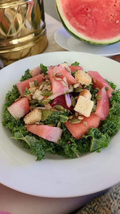 kale and watermelon salad