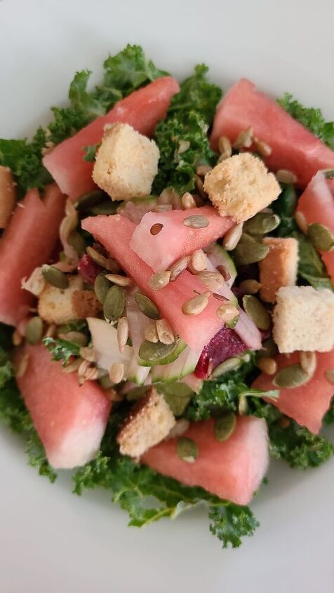 kale and watermelon salad