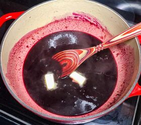 spicy blueberry sauce, Finish with butter for extra richness