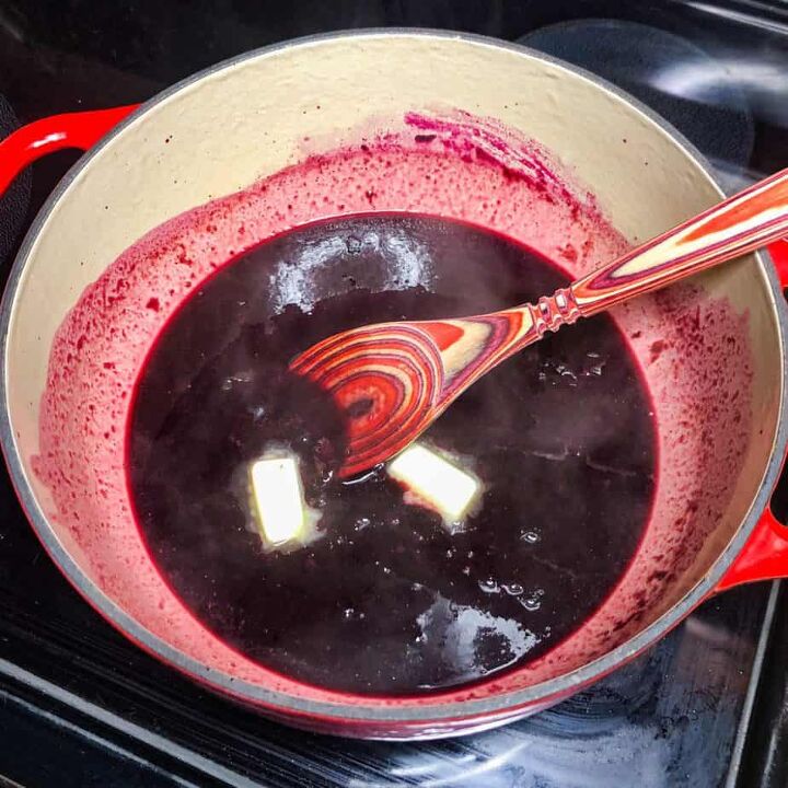 spicy blueberry sauce, Finish with butter for extra richness