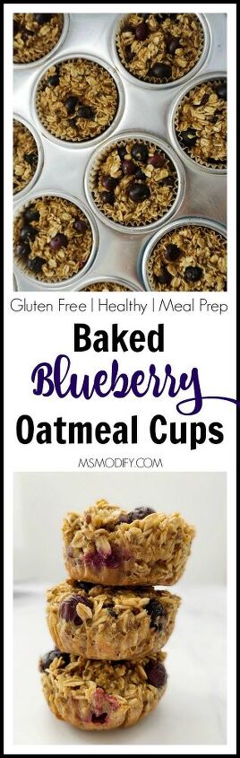 baked blueberry gluten free oatmeal cups