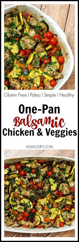 one pan balsamic chicken and veggies