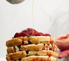 grown up pb j waffles with boozy toppings