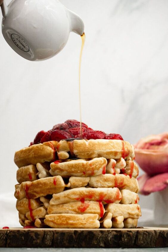grown up pb j waffles with boozy toppings