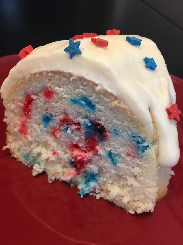 red white and blue bundt cake