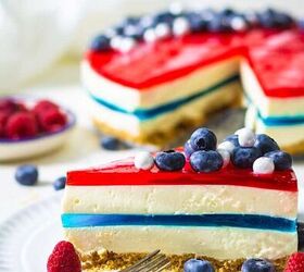 No-Bake Red White & Blue Jello Cheesecake