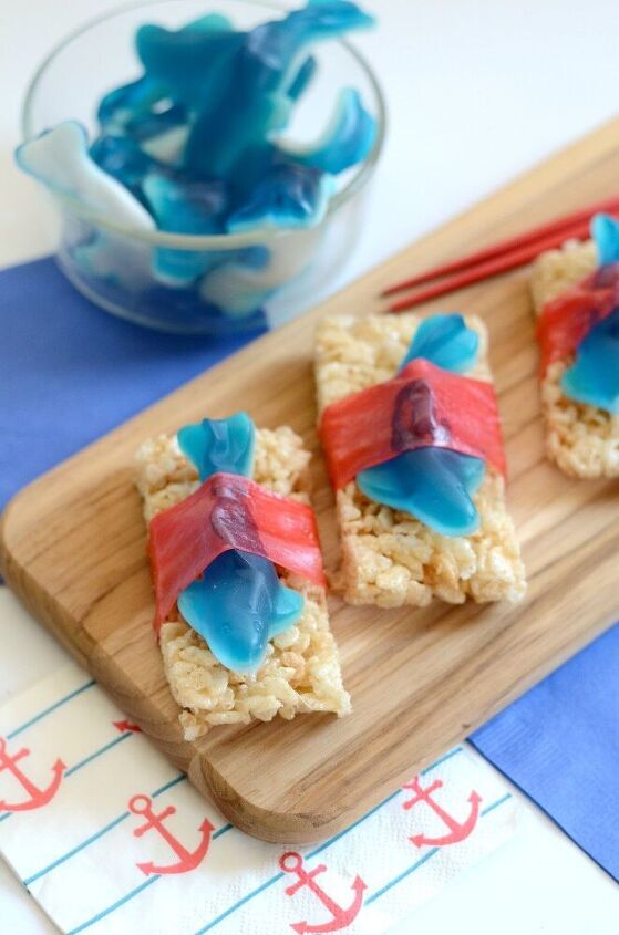 this shark candy sushi is perfect for shark week