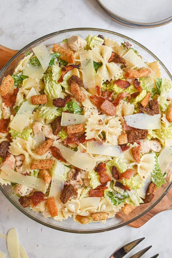 chicken and bacon caesar pasta salad