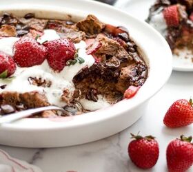 Double Chocolate-Strawberry Bread Pudding