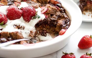 Double Chocolate-Strawberry Bread Pudding