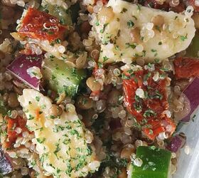 grilled halloumi and lentil salad