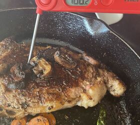 skillet steak dinner, I always check my meat with a thermometer