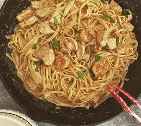 creamy cajun shrimp and chicken pasta, Another recipe made in my Cast Iron