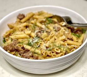 caramelized fennel and spicy sausage pasta