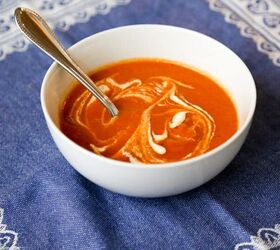 creamless tomato soup with cumin and red pepper chili flakes