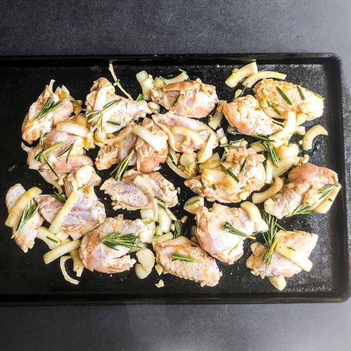 crispy smoked chicken wings, Spread on a baking sheet