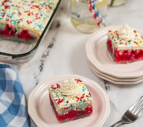 Red White & Blue Poke Cake {Homemade Frosting} | A Reinvented Mom