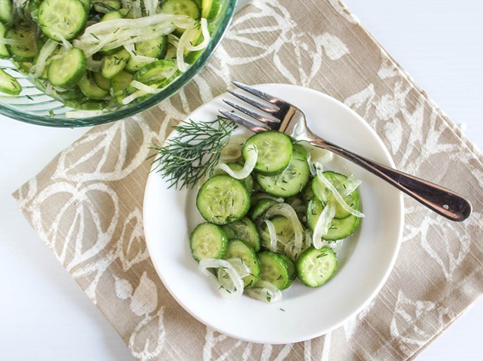 cucumbers and onions in vinegar