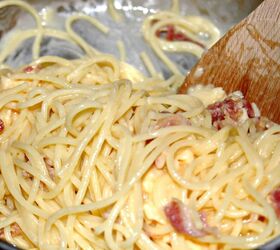 how to make egg and bacon spaghetti