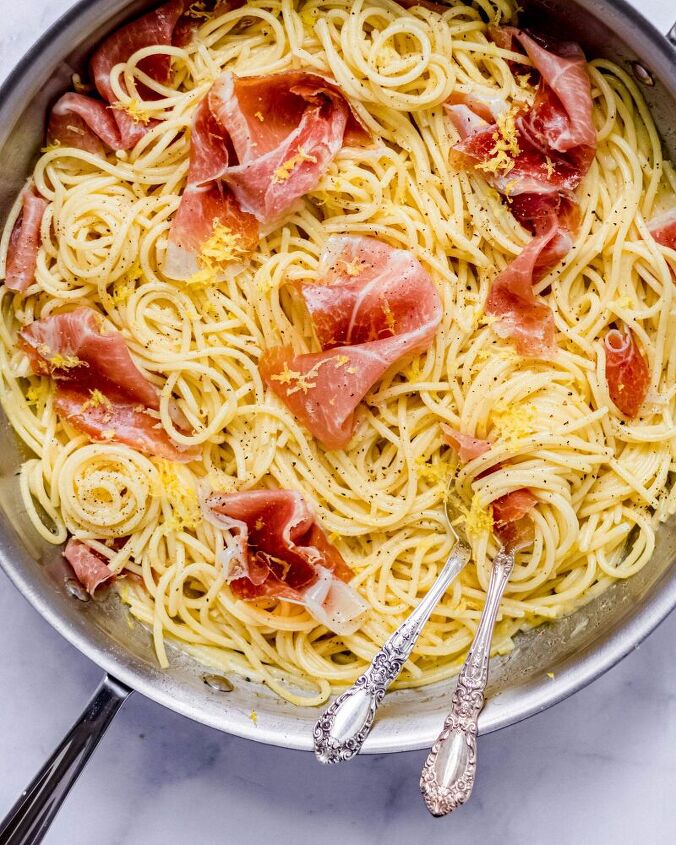 lemony pasta with prosciutto