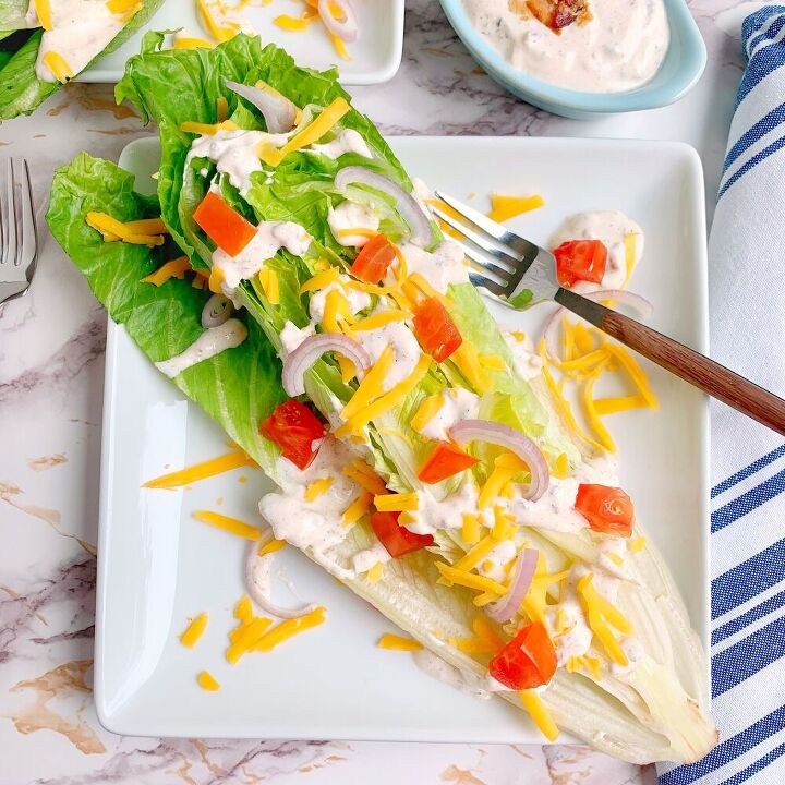 romaine wedge salad with bacon ranch dressing