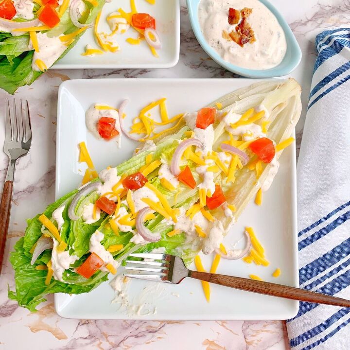 romaine wedge salad with bacon ranch dressing