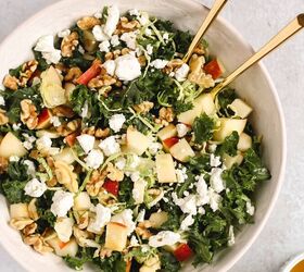 kale and brussels sprouts salad with maple vinaigrette