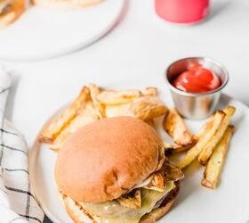 steak frites burgers with a1 mayonnaise