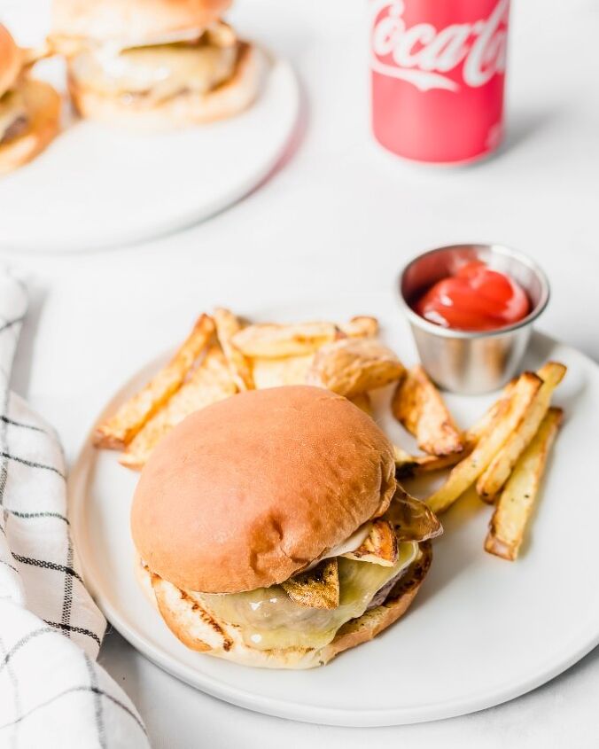 steak frites burgers with a1 mayonnaise
