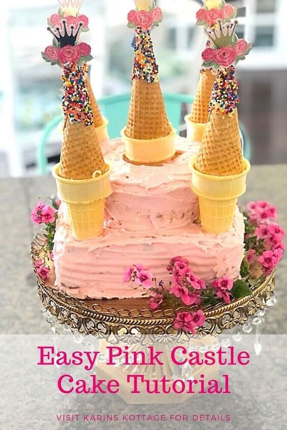 how to make easy pink castle cake