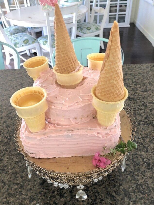 how to make easy pink castle cake