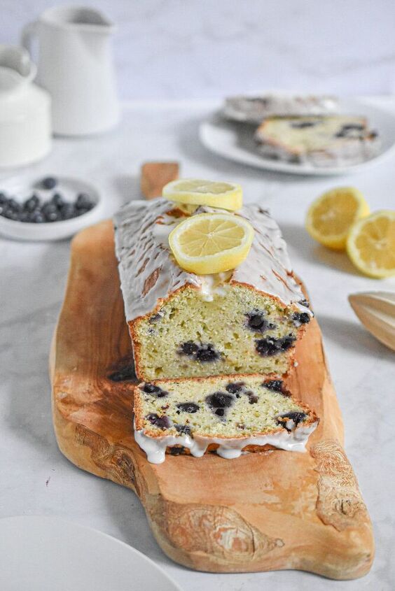 lemon and blueberry zucchini bread with lemon icing