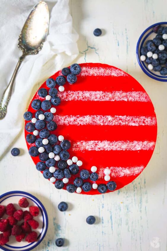 s 12 delicious red white and blue desserts for your july 4th bbq party, No Bake Red White Blue Jello Cheesecake