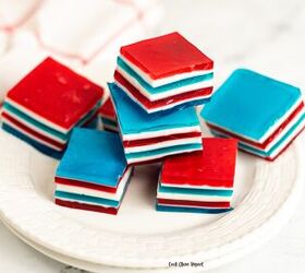 s 12 delicious red white and blue desserts for your july 4th bbq party, Red White and Blue Jello Ribbon Salad