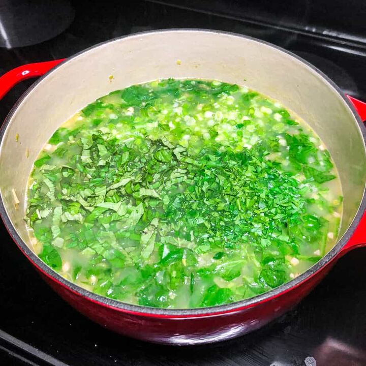 orzo soup with pancetta, Remove from heat and stir in fresh herbs