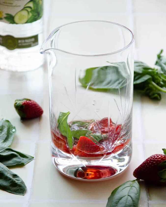 strawberry basil vodka cocktail
