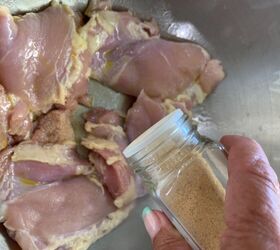 crispy skinless air fried chicken thighs with umami seasoning