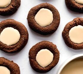 These soft & moist dark chocolate thumbprint cookies are baked buttery bliss