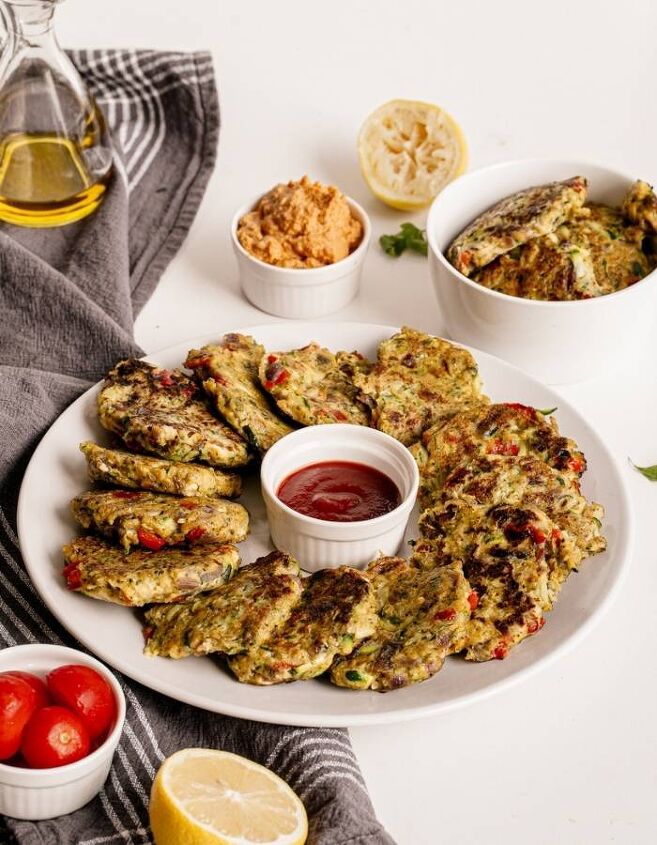 how to make crispy zucchini fritters with broccoli vegan recipe