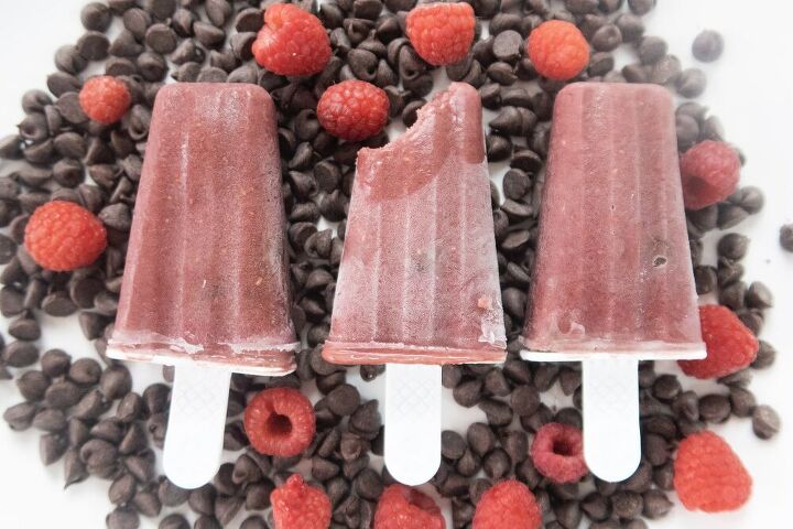 healthy homemade popsicles, Raspberry Chocolate Popsicles