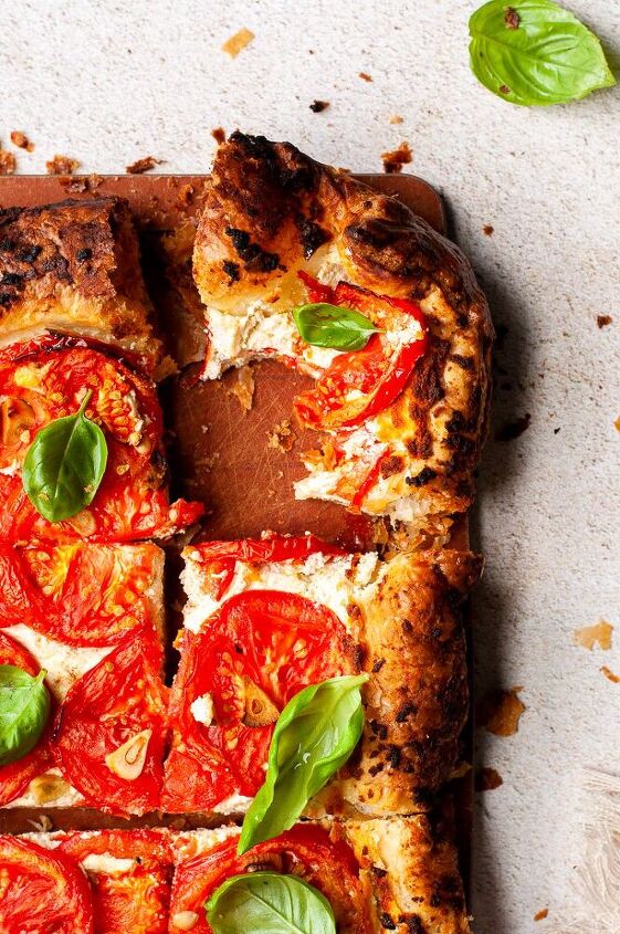 whipped goat cheese and tomato tart