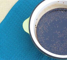 lavender syrup with coconut sugar for your coffee, Lavender syrup ready to be strained