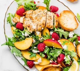 Peach Melba Salad With Chicken and Mint Vinaigrette