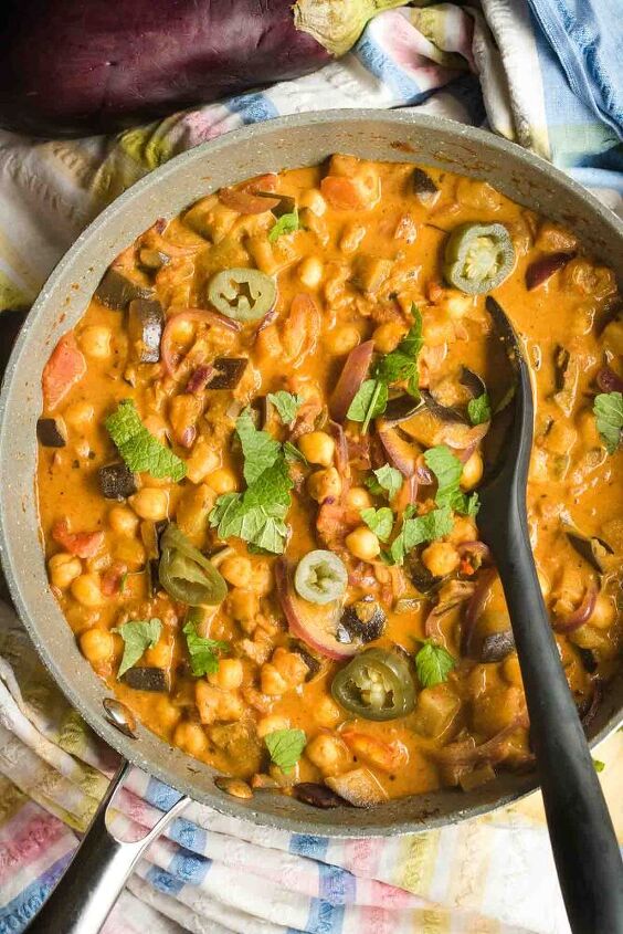 10 vegan dinner recipes for valentine s day, Chickpea and Aubergine Curry